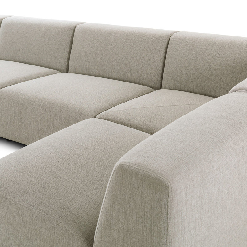 Lawndale 5PC Sectional W/ RAFC-Napa Sandstone, Left Hand Facing, Fayette Cloud Polyester Blend