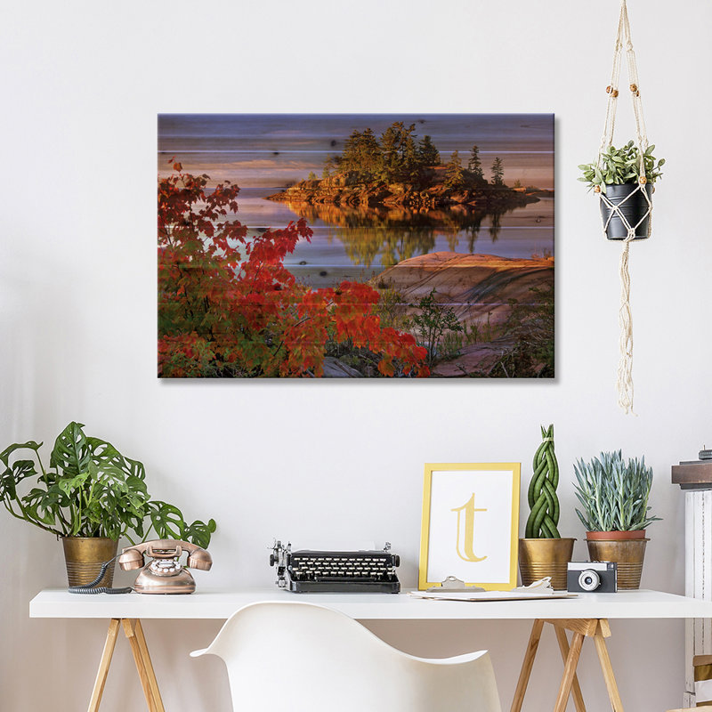 Île dans la baie Georgienne, lac Huron, parc provincial Killerney, Ontario, Canada par Tim Fitzharris - peinture sur bois sans cadre