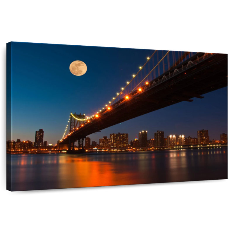 Moonlit Manhattan Bridge