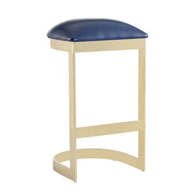 Davutlar Upholstered Counter Stool with Metal Frame