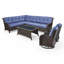 Ensemble de canapé d'angle 4 pièces en résine tressée pour terrasse avec fauteuils pivotants-1317756548