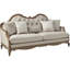 Canapé moderne Chelmsd avec 5 coussins en tissu et taupe antique 56050