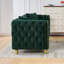 Canapé Chesterfield moderne en velours vert de 86 pouces pour une maison spacieuse