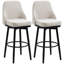 Ensemble de 2 tabourets de bar, tabourets de bar pivotants à 360 ° modernes, chaises de cuisine rembourrées d'une hauteur de siège de 29,5 pouces avec pieds et repose-pieds en acier