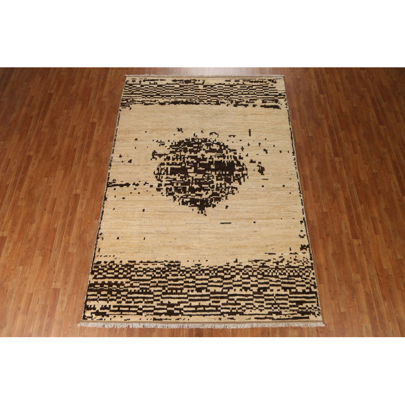 Tapis marocain ivoire en laine 7 x 10