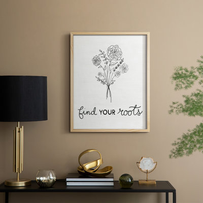 Find Your Roots Sketch Framed Print - Solid Wood