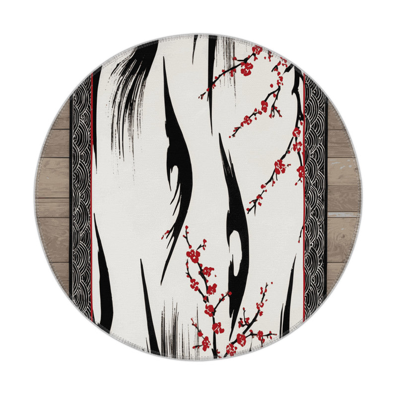 Blossom Euphoria Indoor And Outdoor Area Rug, Round 5'