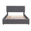 Lit plateforme tapissier avec 2 tiroirs et 1 lit gigogne simple TG, tissu de lin, grand