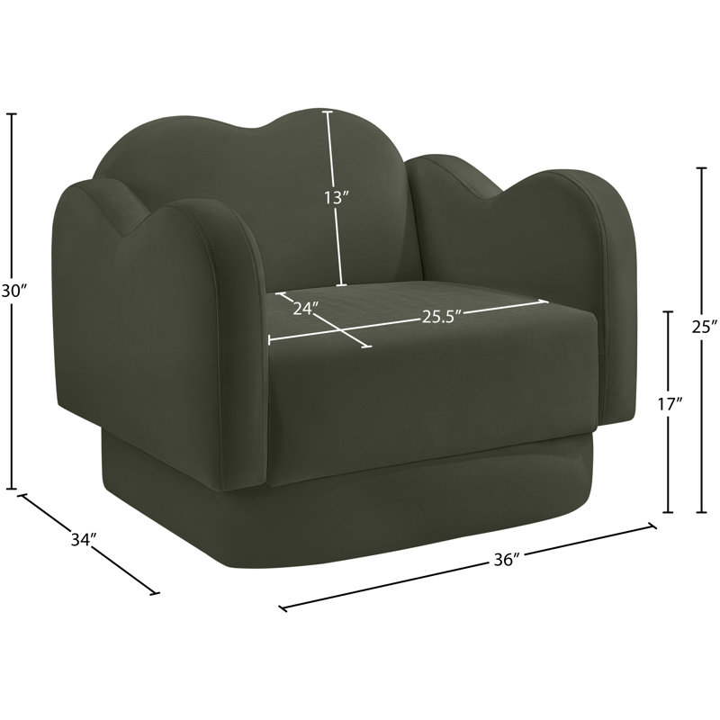 Chaise rembourrée Rainald, Velours vert