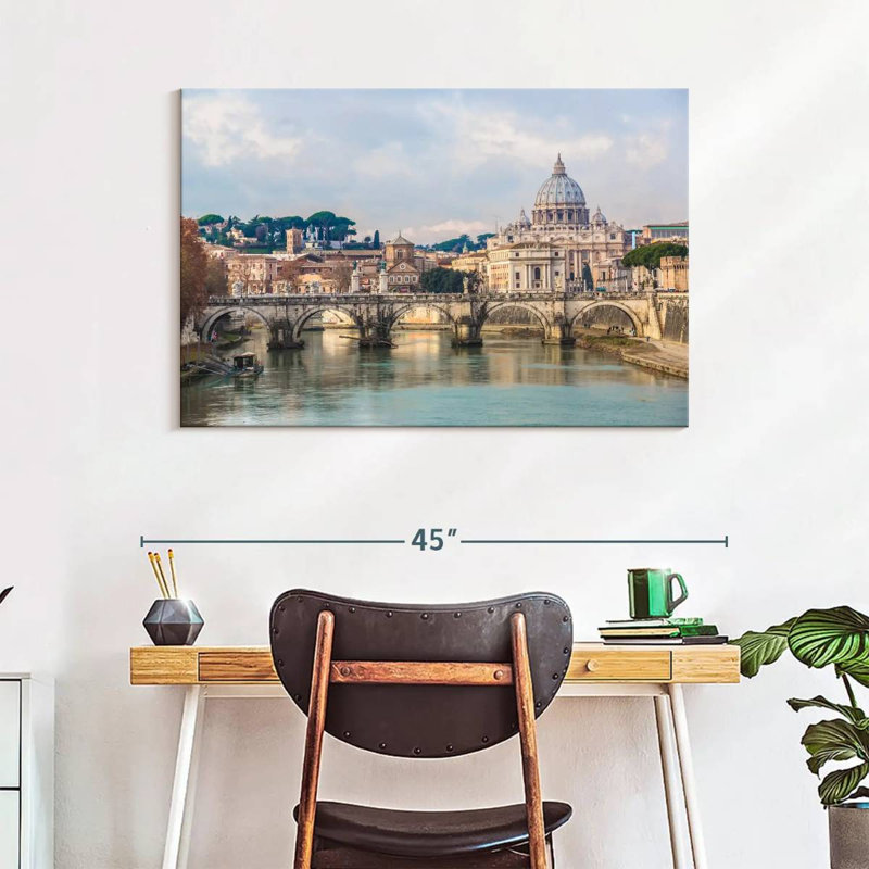 Ravi River Tiber In Rome, 26" H x 39" W