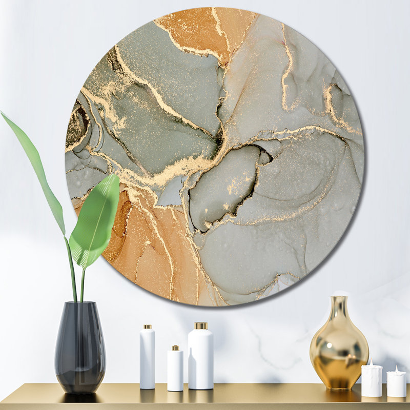 Brown Luxury Abstract Fluid Art IV " Brown Luxury Abstract Fluid Art IV ", 23" H x 23" W x 1" D