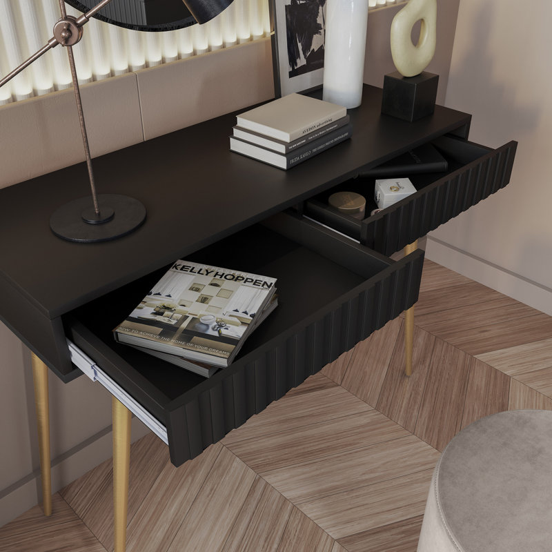Stobie Dressing Table, Black/Gold