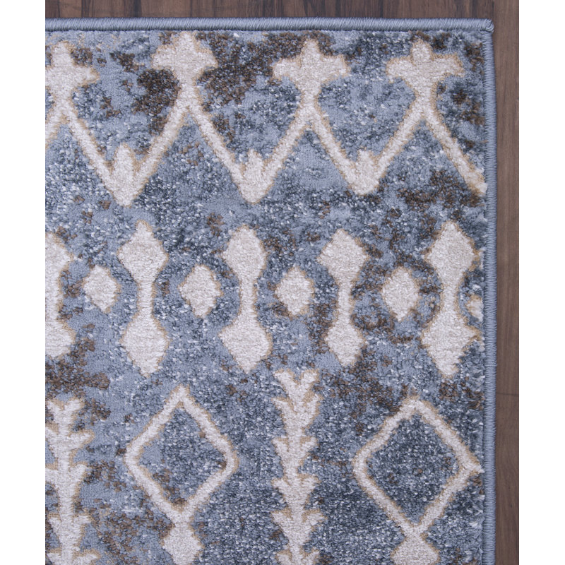 Tapis gris Ikat, 5'3"x7'6"