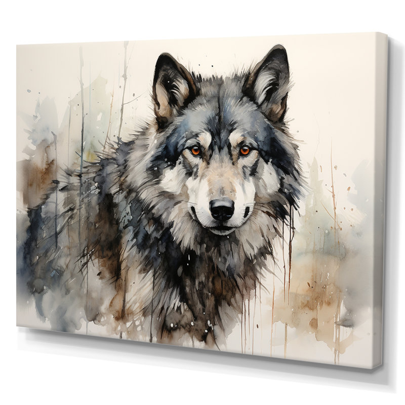 Wolf Lone Wanderer - Wolf Wall Decor, No Frame, 24" H x 32" W, Wrapped Canvas
