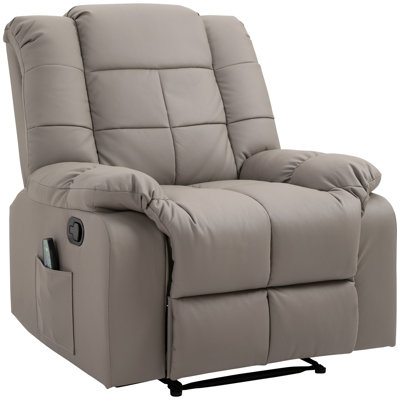 Fauteuil inclinable manuel en similicuir de 37 po de largeur Morabito
