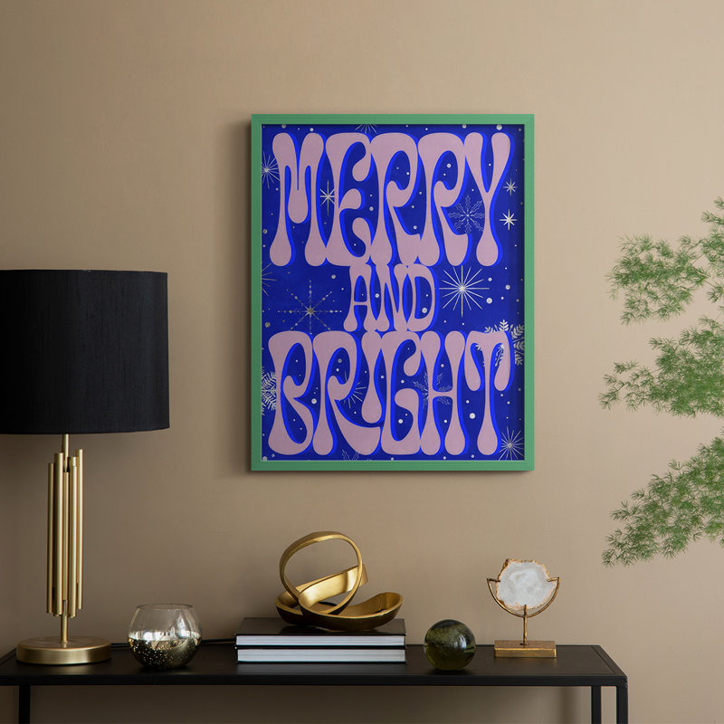 «Sparkly Christmas II», reproduction encadrée - bois massif, H 30 po x l 24 po, Vert
