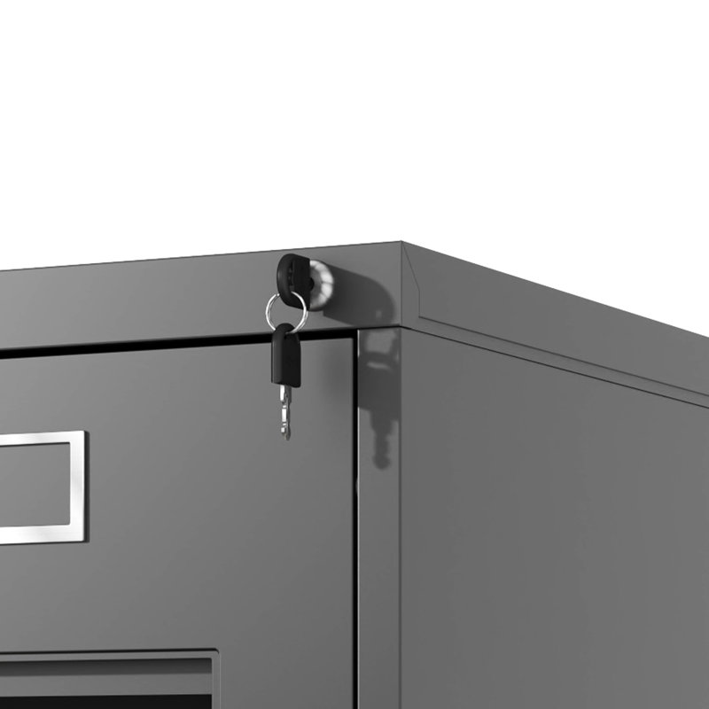 4 Drawer File Cabinet With Lock Metal Vertical File Cabinet Office Home, A4 Legal/Letter Size Narrow File Cabinet Locked,Assembly Required
