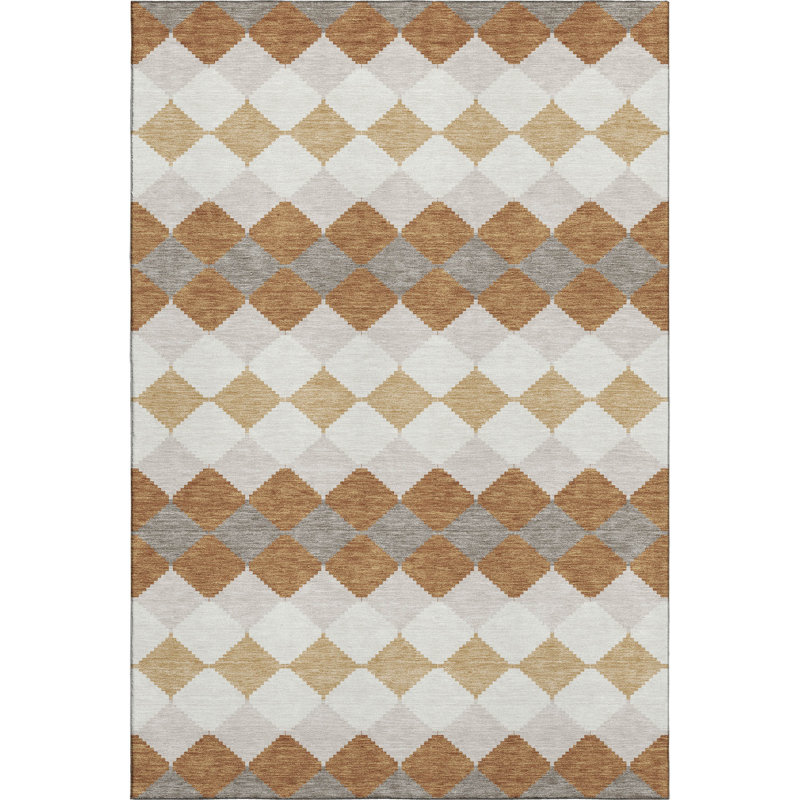 Premium Machine Washable Laclede AMF1007 Geometric Rug, Rectangle 2'6" x 3'10"