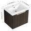 Armoire de salle de bain avec lavabo en résine de 24 pouces, unité de rangement à double porte, eau moderne-319114892