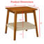 Table d'appoint 23 "Boho Chic - Noyer avec tablette tissée
