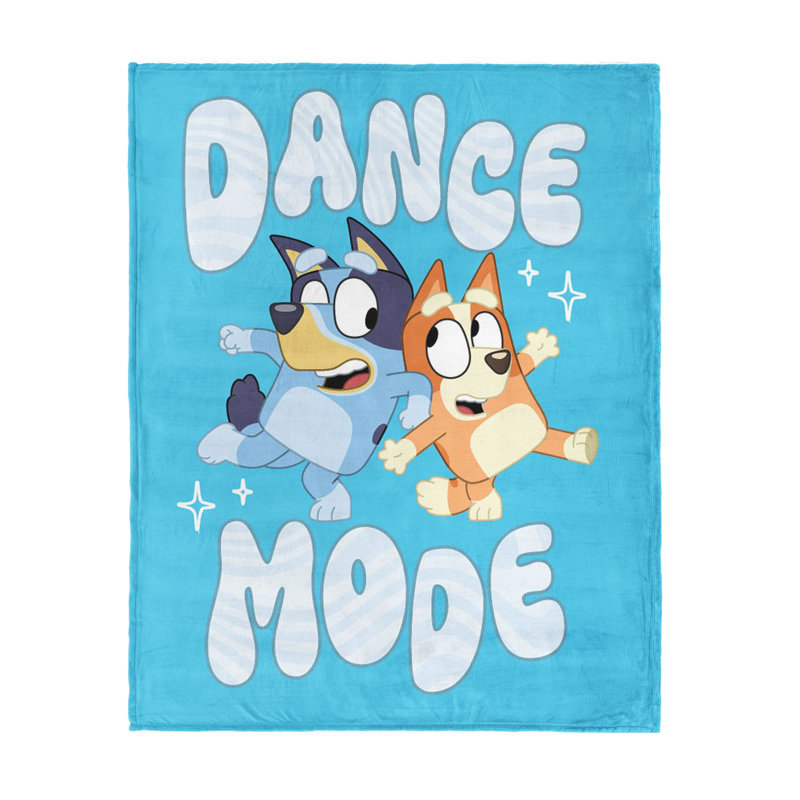 Couverture imprimée Bluey « Hourra » pour enfants, 117 x 152 cm, 100 % polyester, douce, confortable, légère et décorative