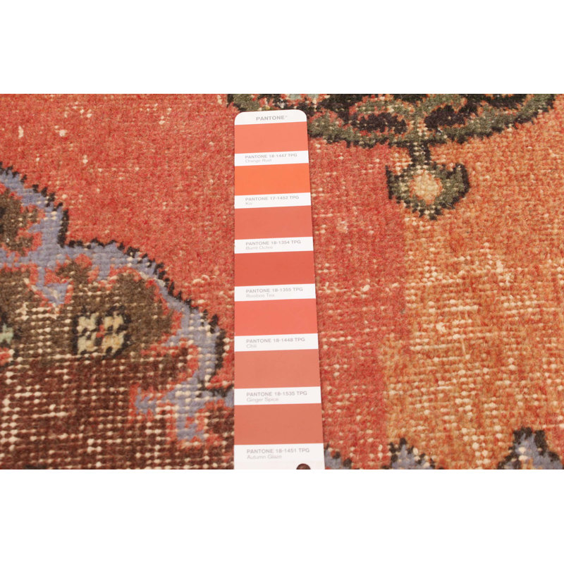 Tapis de couloir unique en laine noué à la main style années 1990 de 4 pi 6 po x 12 pi 8 po Monasia