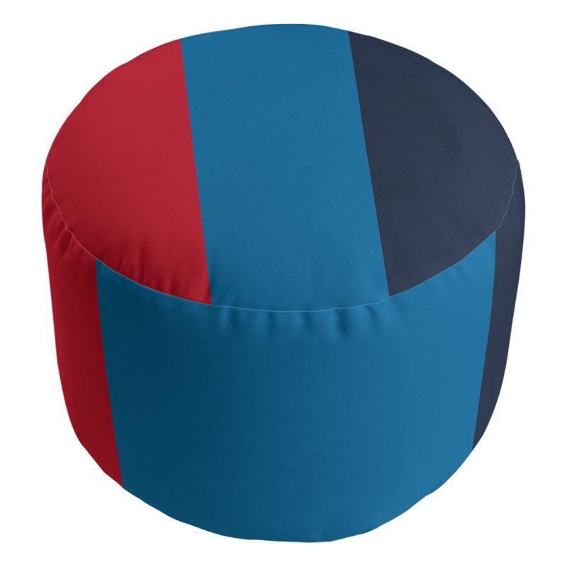 Repose-pieds cubique rond à rayures 20,5", Rouge / bleu poudre / bleu marine