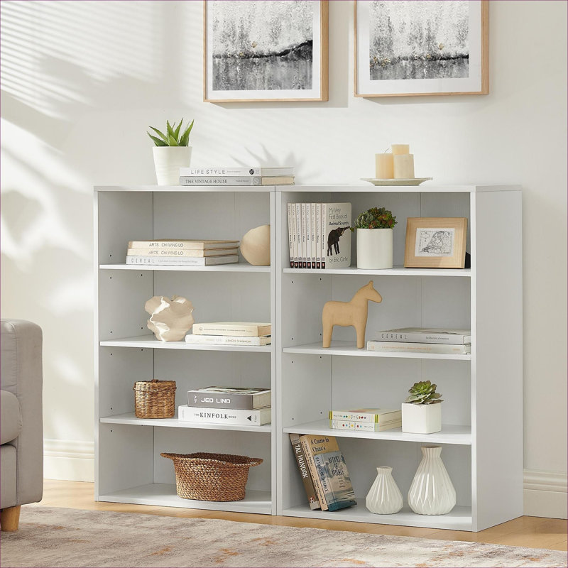 Utilisation à la maison et au bureau Tablette de rangement multifonctionnelle ajustable en MDF blanc à 8 couches pour livres, CD et DVD