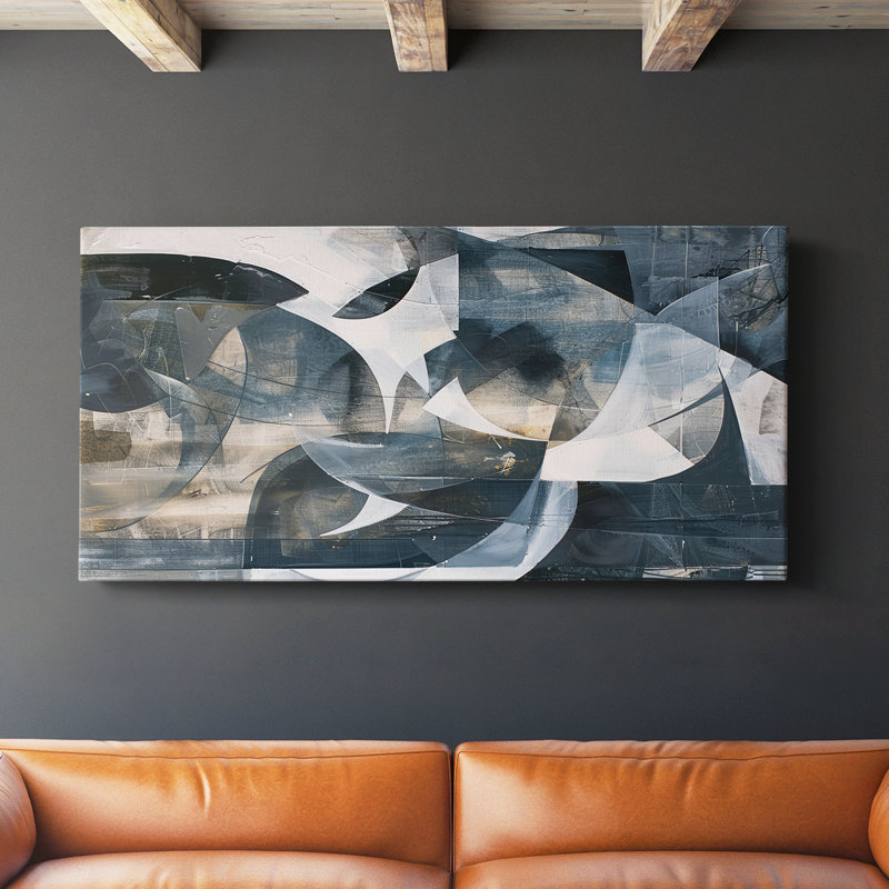 Toile tendue abstraite Seris 6 # XX-Gallery, H 16 po x l 32 po