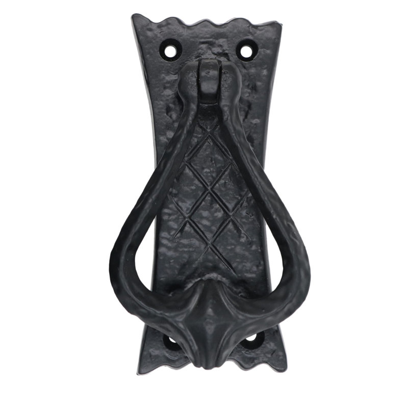 Heurtoir de chambre noir antique en fonte - 4,7 pouces