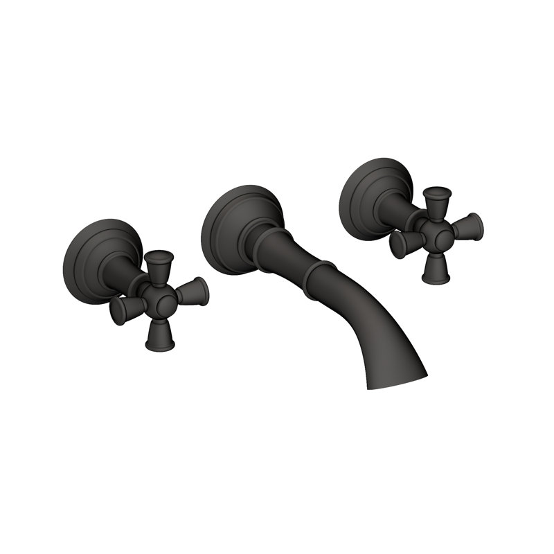 Aylesbury Wall Mount Bathroom Faucet, Flat Black