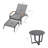 Patio Aluminum Chaise Lounge Set With Ottoman, Phifertex Sling Fabric And Side Table