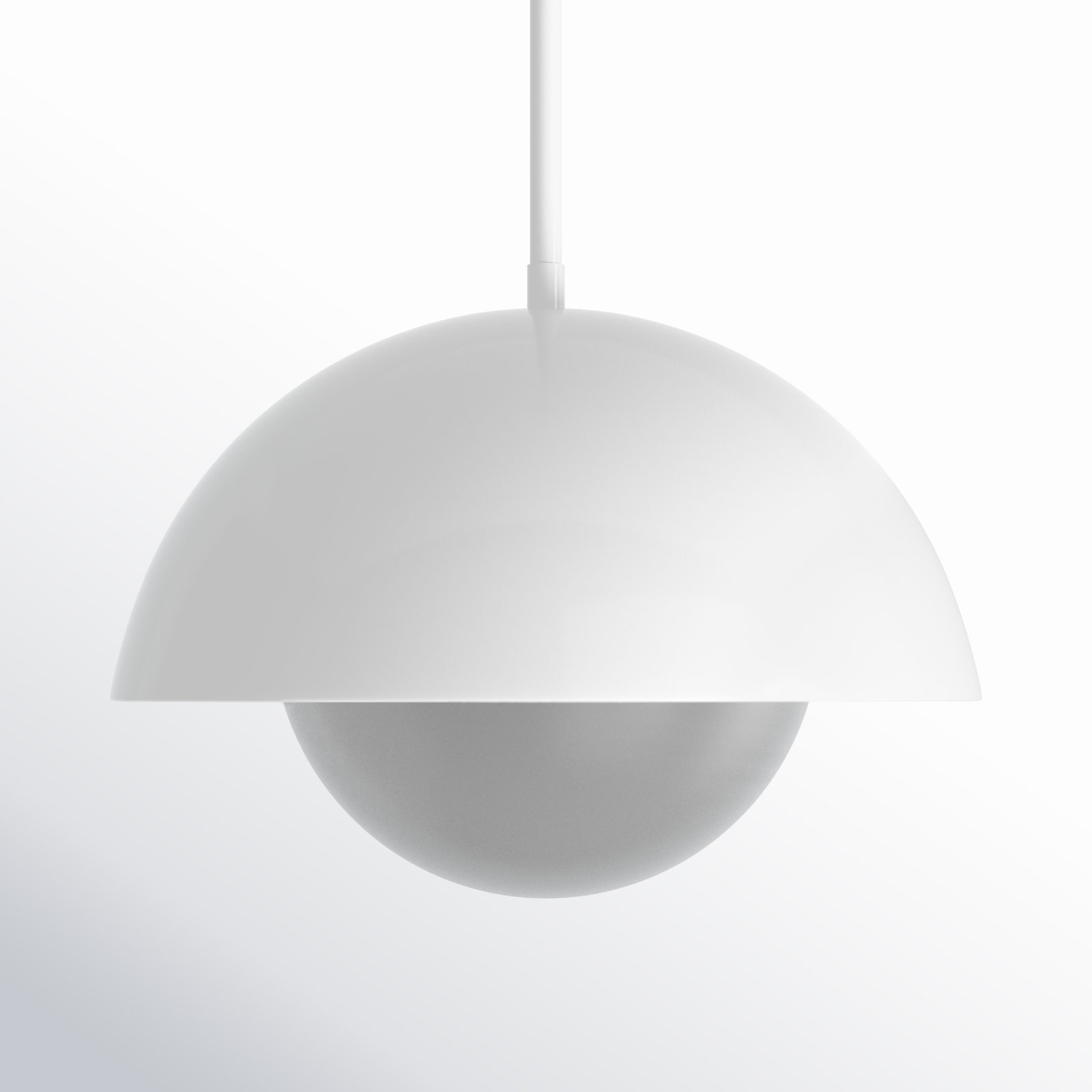 Montana Dimmable Dome Single Light Pendant, White