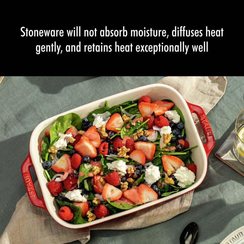 Staub Ceramic 2-piece Rectangular Baking Dish Set, Rustic Red