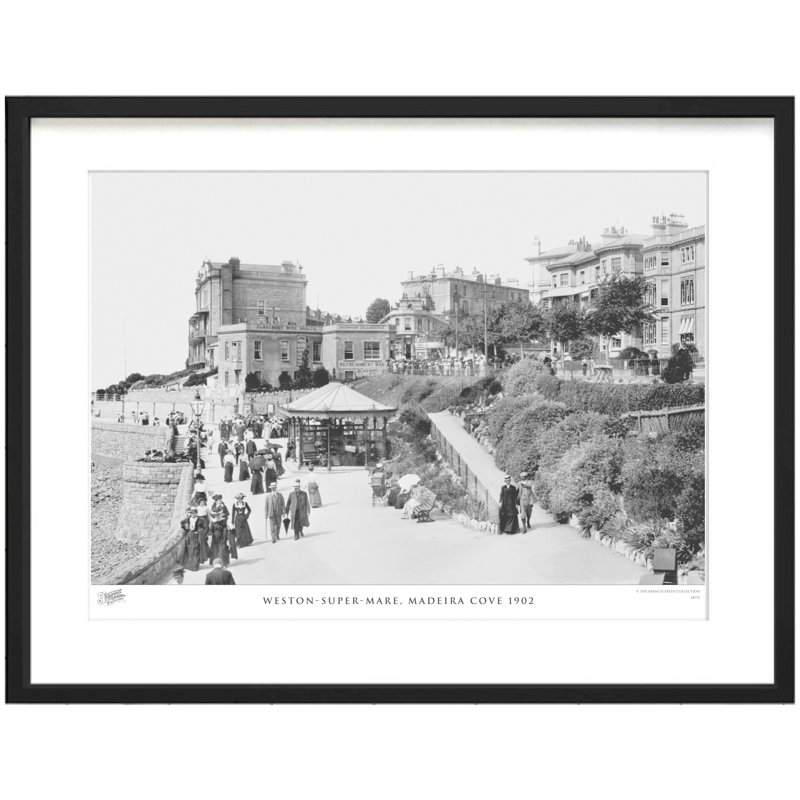 Weston-Super-Mare, Madeira Cove 1902 - Single Picture Frame Print, 40cm H X 50cm W x 2cm D