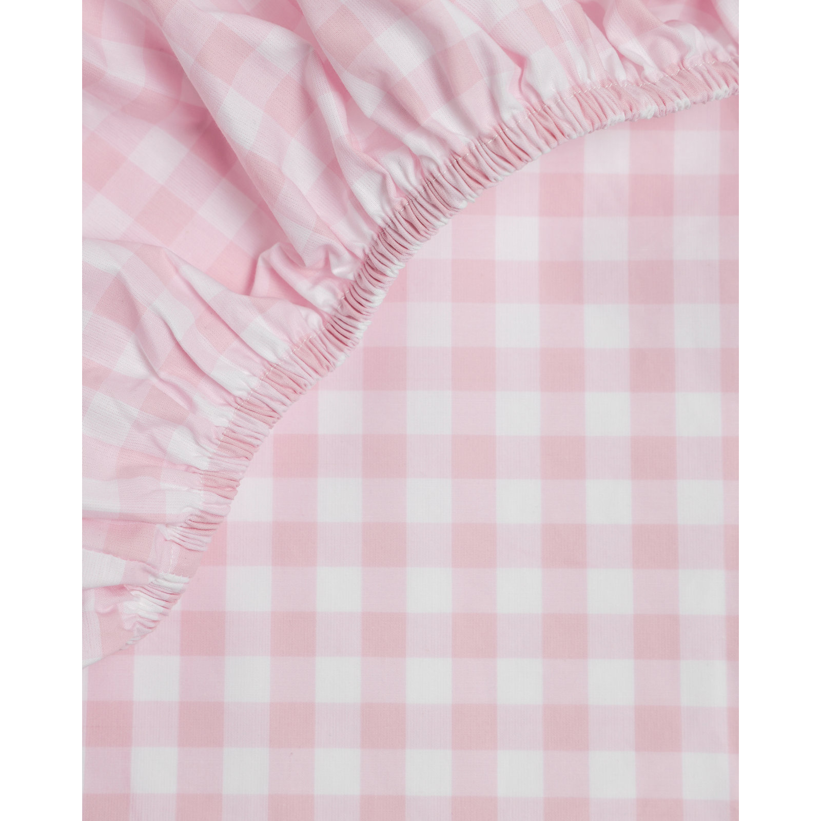 Gingham Cotton Sheet Set, Twin Sheet Set with 2 Pillowcases, Pink Gingham