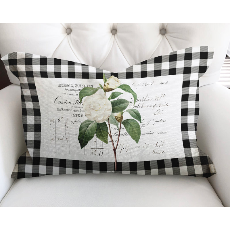 Joelle Rectangular Cotton Pillow Cover & Insert, Black