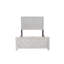 Lit moderne gris de style moderne, méticuleusement conçu avec du bois pour le confort de la chambre à coucher, lit gris contemporain, tête de lit élégante
