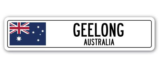 Plaque de rue en aluminium Geelong, Australie, H 6 po x l 24 po x P 1 po