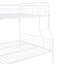 Lit superposé double au-dessus de grand lit double en métal, blanc - Conception moderne en fer pour les chambres à coucher avec coffre-fort et garde-corps-858001292