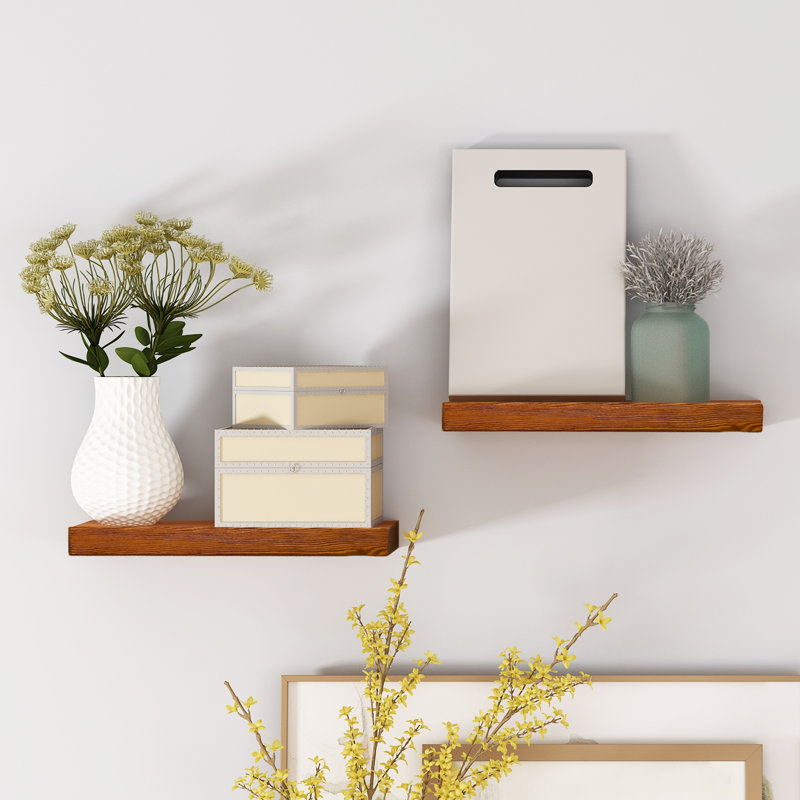 Burkleigh 2 Piece Pine Floating Shelf, 2.76" H x 15.75" W x 7.75" D