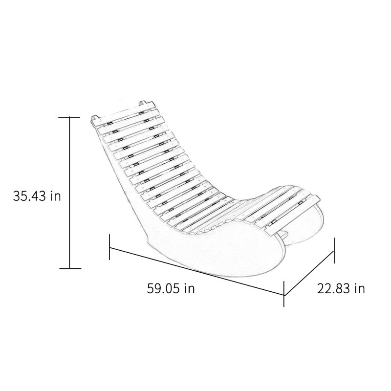 Chaise berçante en bois massif balcon Leisure Home, Bleu