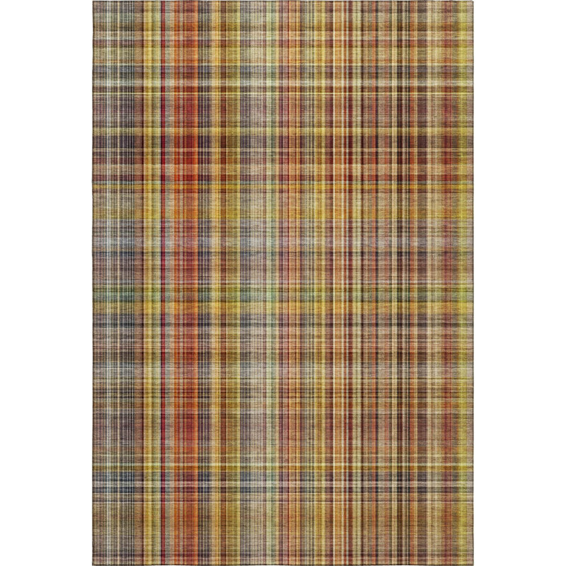 Premium Machine Washable Cerrito AMF541 Paprika Rug, Rectangle 3' x 5'