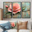 Ensemble de décorations murales Camellia rose et vert Winter Bloom I-107182160-107182152
