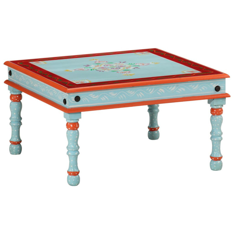 Blayden Solid Wood Four Leg Coffee Table, Blue