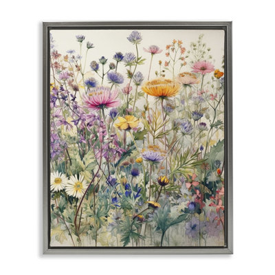 Mixed Wild Flowers  Framed Floater Canvas Wall Art by Ryley