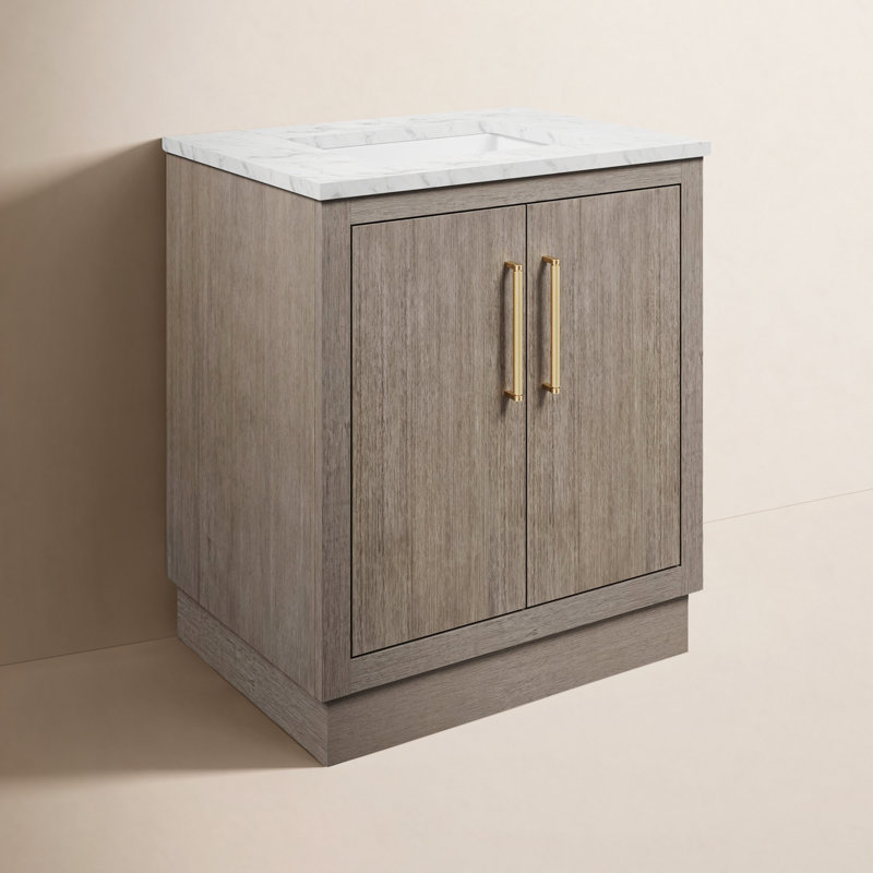 Hugo 30'' W Single Vanity, Satin Gold