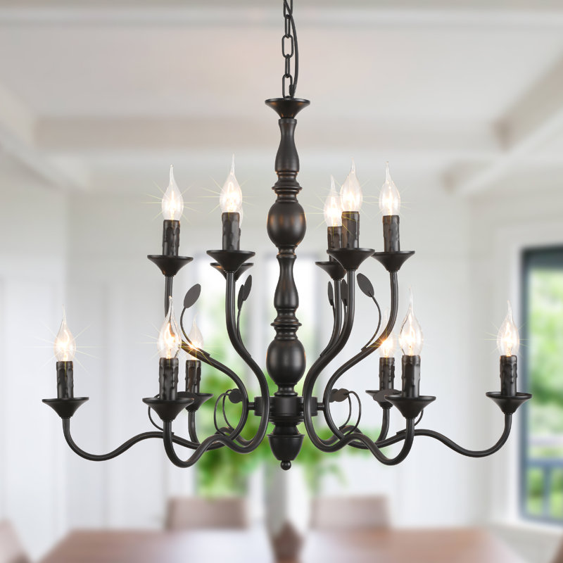 12-Light Dimmable Candle Style Chandelier