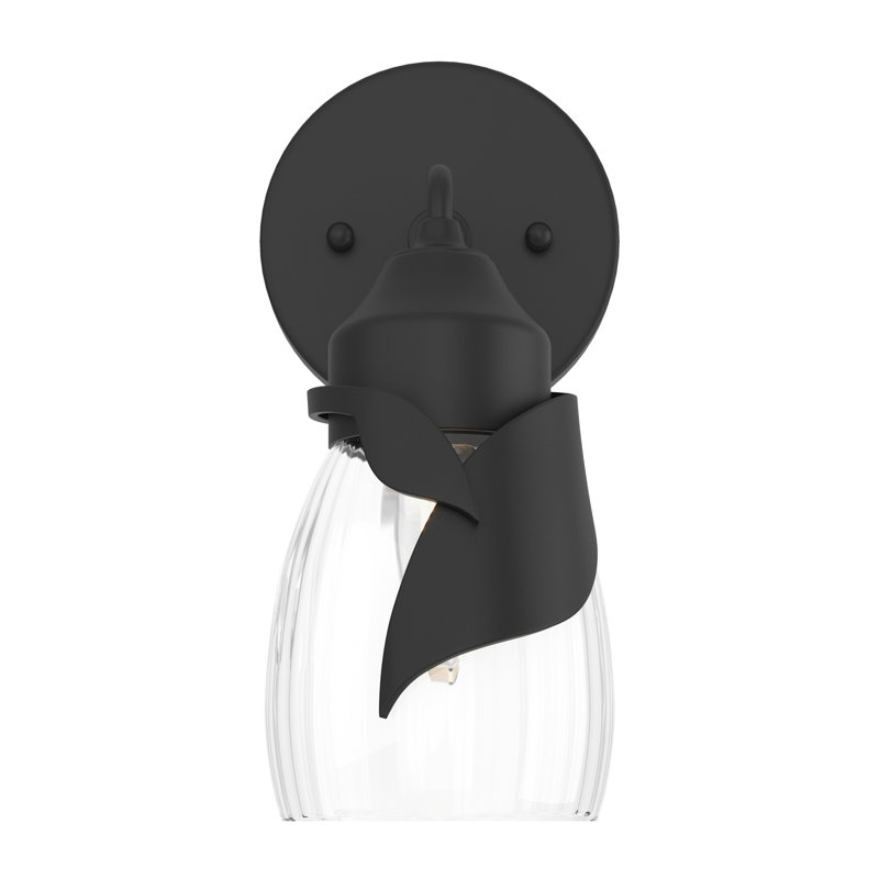 Lapas 1 - Light Dimmable Bath Sconce, Water Clear, Black