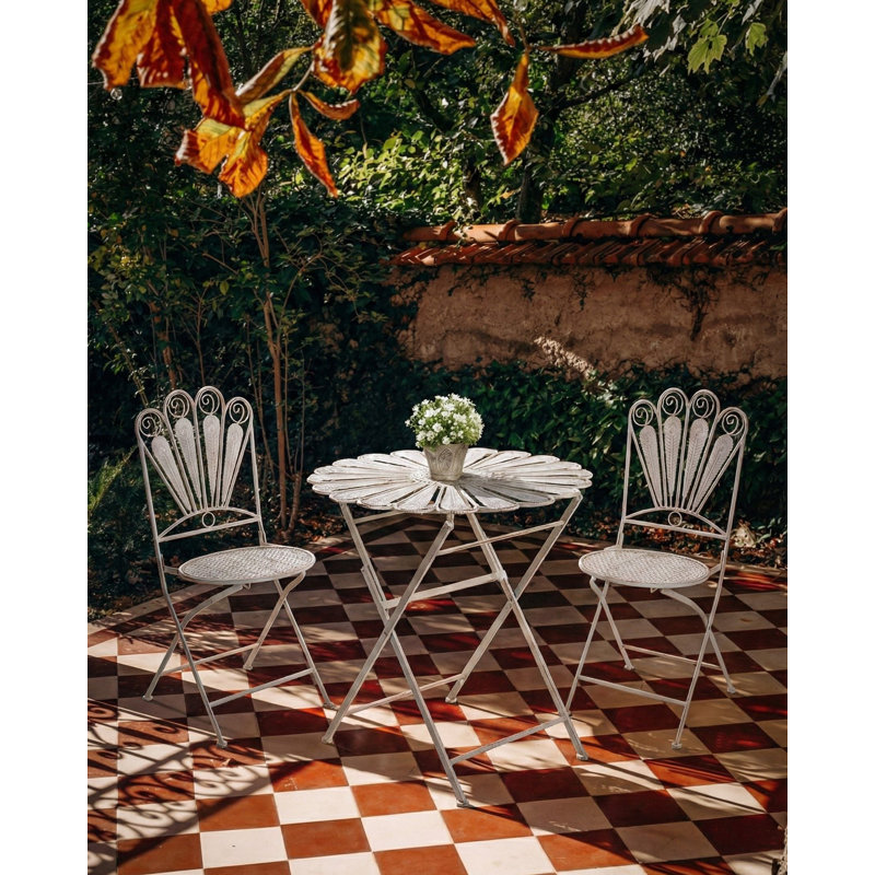 Folding Patio Dining Side Chair, White
